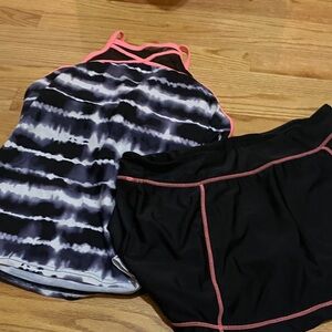 ZeroXposur Black and Pink Women's Swim Set